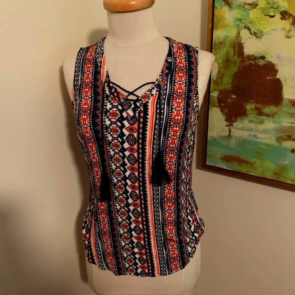 Sleeveless Top - "Tribal Jeans" - Size Small